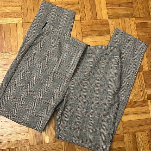 Zara Pants - Zara Brown/Black Plaid Ankle Trouser Pants